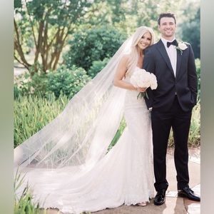 Simple chapel length veil 78”